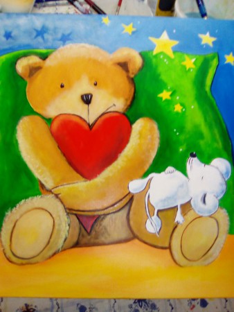 kinderbild in öl von monika